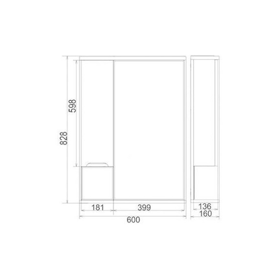Зеркало-шкаф Mirsant Soho 60 см L - фото, картинка 2 Зеркало-шкаф Mirsant Soho 60 см L - фото 2
