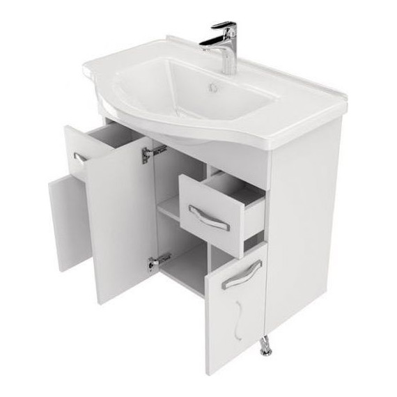 Тумба напольная с раковиной Mirsant Сандра 80 см, белый - фото, картинка 3 Тумба напольная с раковиной Mirsant Сандра 80 см, белый - фото 3