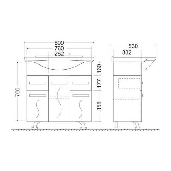 Тумба напольная с раковиной Mirsant Сандра 80 см, белый - фото, картинка 6 Тумба напольная с раковиной Mirsant Сандра 80 см, белый - фото 6