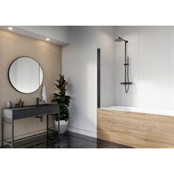 Шторка для ванны Radaway Nes 8 Black PNJ I 70 см 10061070-54-01L (стекло 8 мм), черный/прозрачное - фото 2