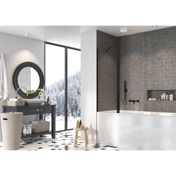 Шторка для ванны Radaway Nes Black PND II 110 см 10009110-54-01L, черный/прозрачное - фото 2