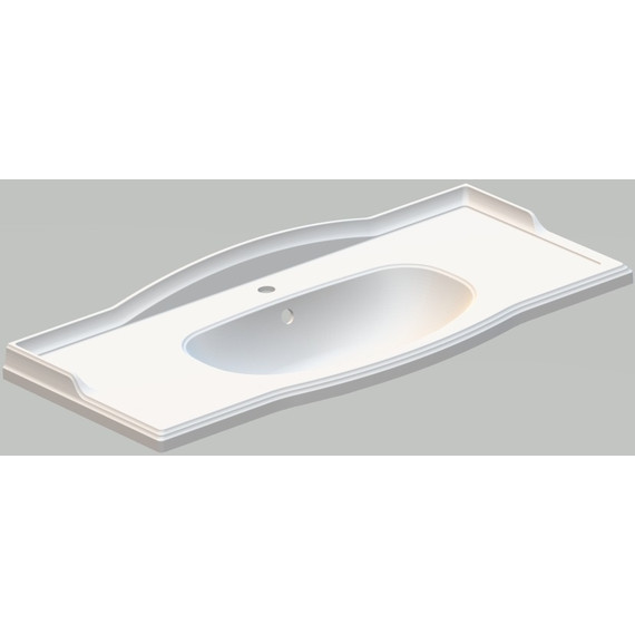 Тумба напольная с раковиной Opadiris Лаура 100 см, белый/бежевая патина - фото 8