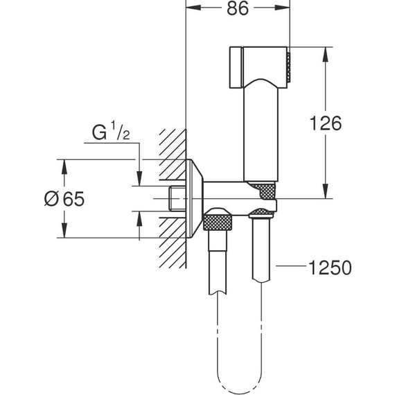 Набор для гигиенического душа Grohe Sena Trigger Spray 35 26332000 (шланг 1,25 м) - фото 2