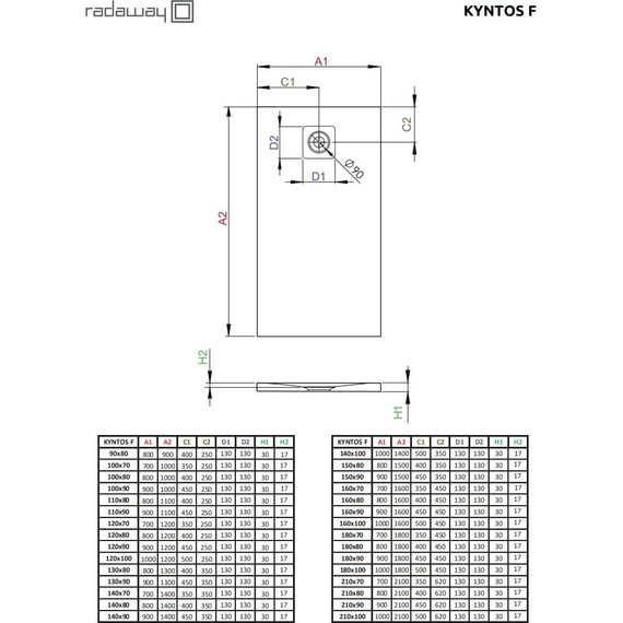 Поддон мраморный Radaway Kyntos F anthracite 120х100 см HKF120100-64, антрацит - фото 11