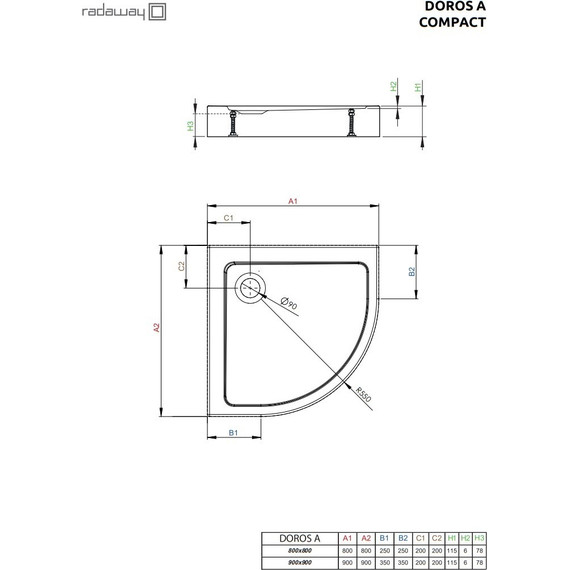 Поддон акриловый Radaway Doros A Compact 80х80 см SDRA8080-05 - фото 3