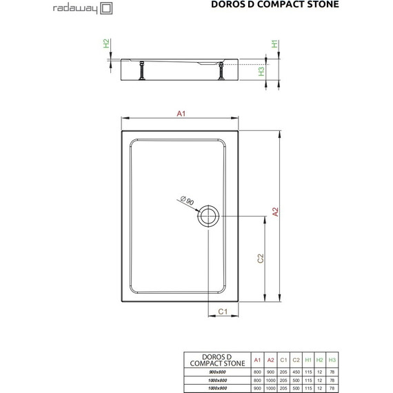 Поддон акриловый Radaway Doros D Compact Stone White 100х80 см SDRD1080-05-04S - фото 3