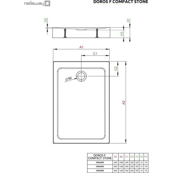 Поддон акриловый Radaway Doros F Compact Stone White 120х80 см SDRFP1280-05-04S - фото, картинка 3 Поддон акриловый Radaway Doros F Compact Stone White 120х80 см SDRFP1280-05-04S - фото 3