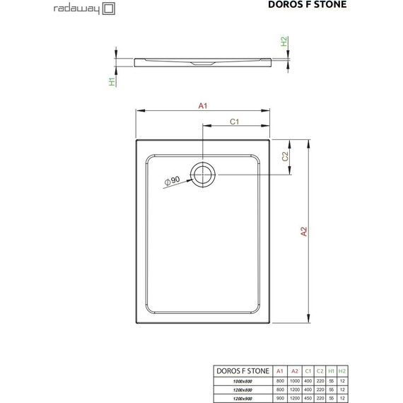 Поддон акриловый Radaway Doros F Stone White 100х80 см SDRF1080-01-04S - фото 3