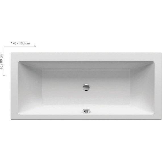 Ванна Ravak Formy 01 Slim 180х80 см C881300000, Размер - мм: 1800х800 - фото 