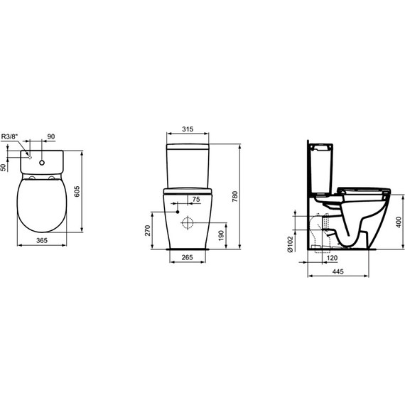 Унитаз-компакт Ideal Standard Connect E803701+E785601 - фото 4