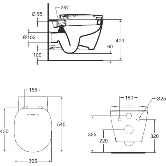 Унитаз-биде подвесной Ideal Standard Connect E781901 - фото 3