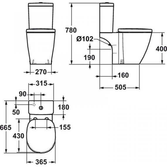 Унитаз-компакт Ideal Standard Connect E803601+E797001 - фото 3