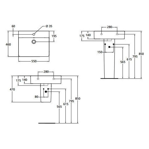Раковина подвесная Ideal Standard Connect Cube 55 см E784401 - фото 10