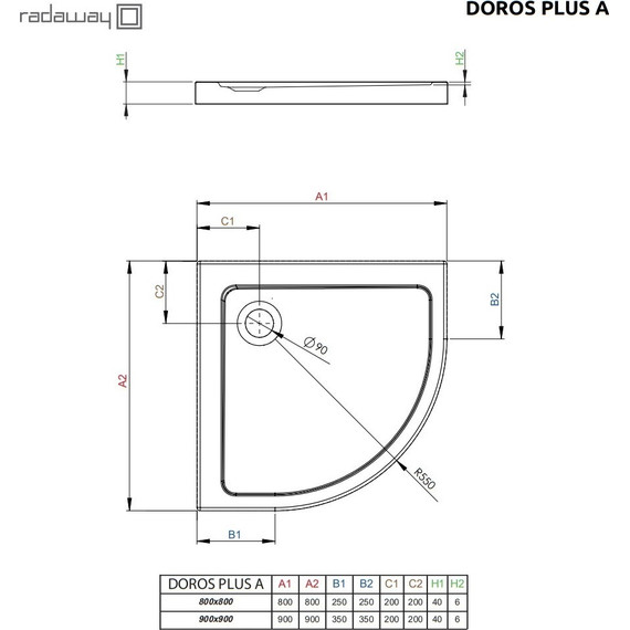 Поддон акриловый Radaway Doros Plus A 80х80 см SDRPA8080-01 - фото 3
