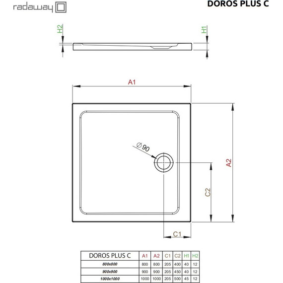 Поддон акриловый Radaway Doros Plus C 80х80 см SDRPC8080-01 - фото 3