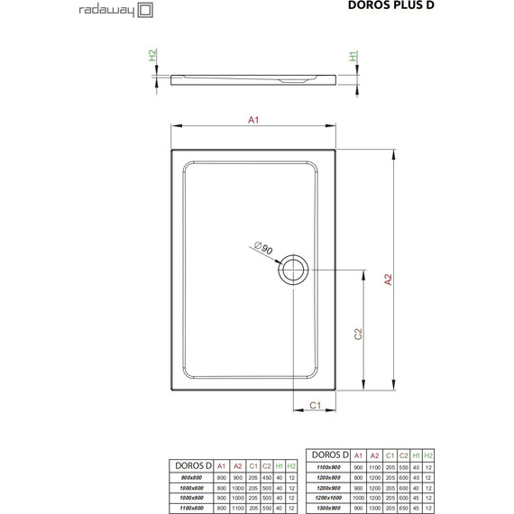 Поддон акриловый Radaway Doros Plus D 110х80 см SDRPD1180-01 - фото 2