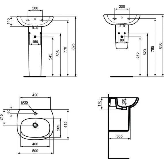 Раковина подвесная Ideal Standard Tesi 50 см T009401 - фото 4