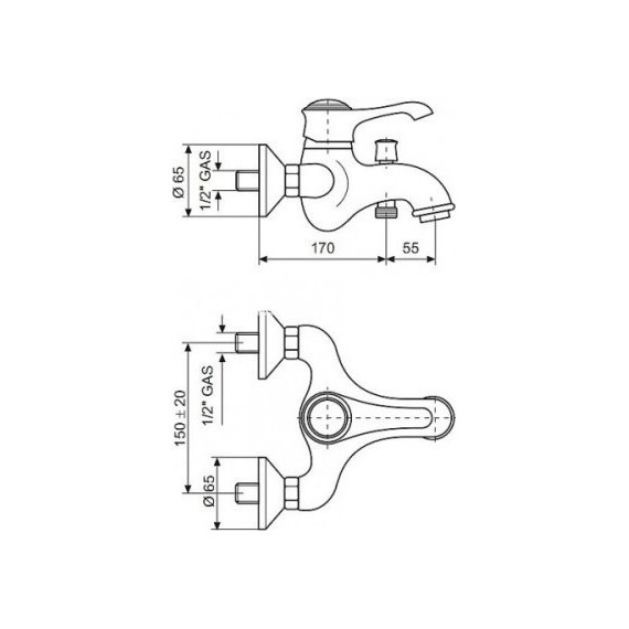 Смеситель для ванны Emmevi Tiffany BC6001, белый/хром - фото 2