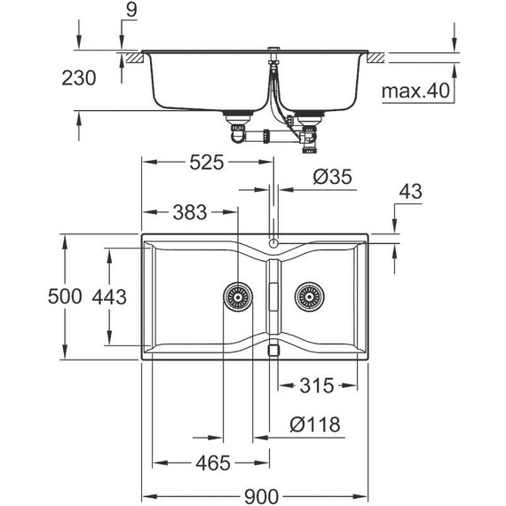 Кухонная мойка Grohe K700 31658AP0, чёрный - фото 4