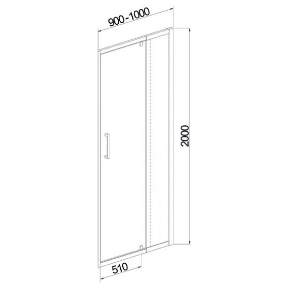 Душевая дверь Mirsant Smart Line1 90-100 см хром/прозрачное - фото, картинка 2 Душевая дверь Mirsant Smart Line1 90-100 см хром/прозрачное - фото 2