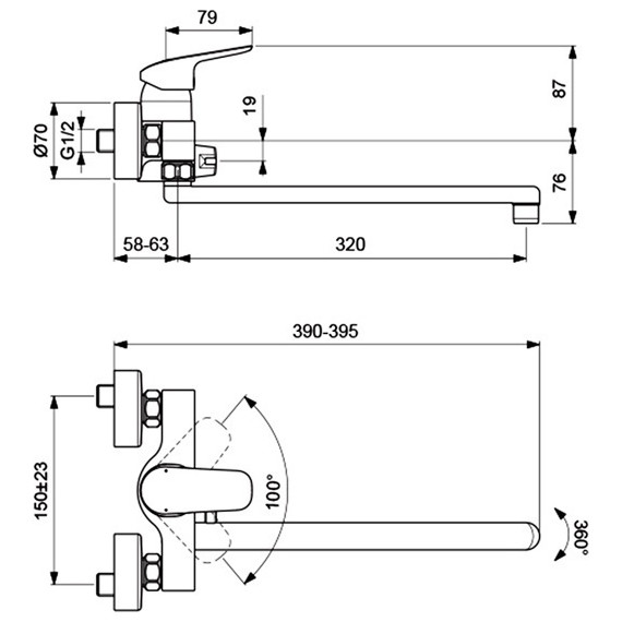 Смеситель для ванны Ideal Standard Ceraflex B1741AA - фото 4