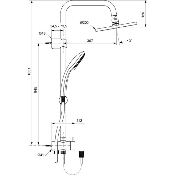 Душевая стойка Ideal Standard IdealRain Eco A6281AA - фото, картинка 3 Душевая стойка Ideal Standard IdealRain Eco A6281AA - фото 3