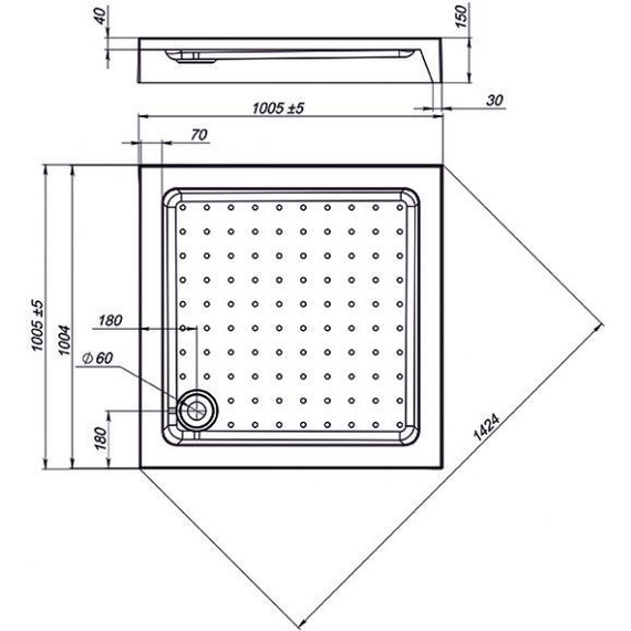 Поддон акриловый Sole Cube 100х100 см - фото 2