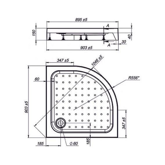 Поддон акриловый Sole Omega/Radius 90х90 см - фото 2