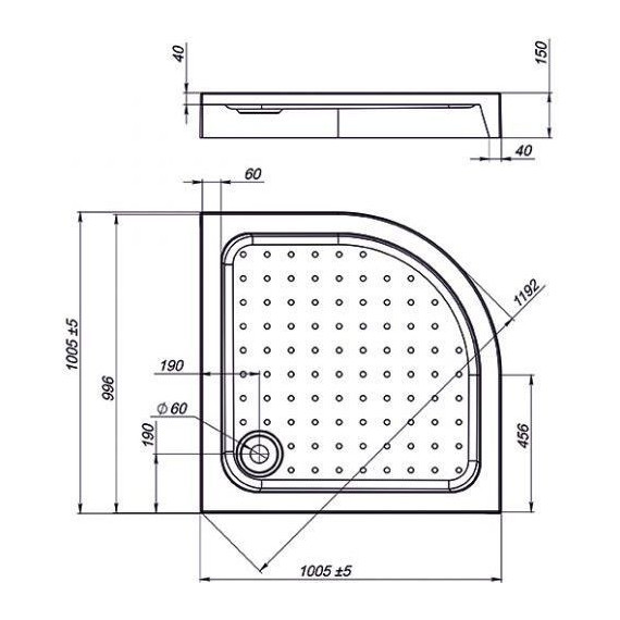 Поддон акриловый Sole Omega/Radius 100х100 см - фото 2