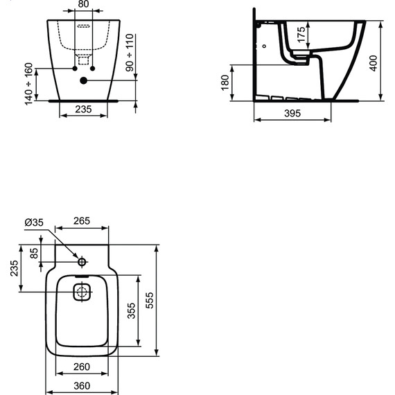Биде напольное Ideal Standard Strada II T296901 - фото 4