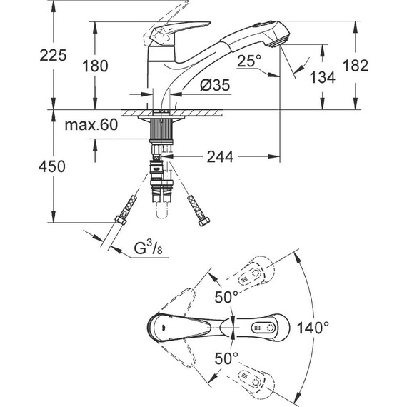 Смеситель для кухни Grohe Eurodisc 32257001 - фото 4