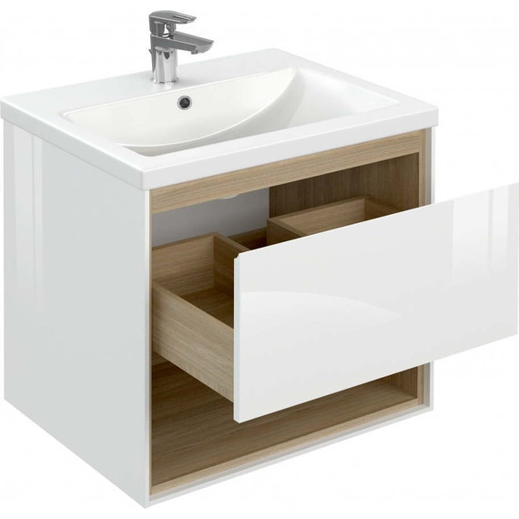Тумба подвесная с раковиной Cersanit Louna 60 см SZ-LOU-CO60/Wh - фото 4
