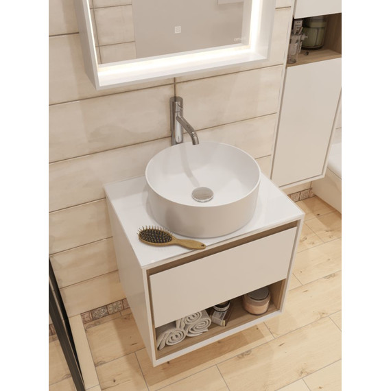 Тумба подвесная со столешницей Cersanit Louna 60 см SP-SZ-LOU60-BL/Wh - фото 5