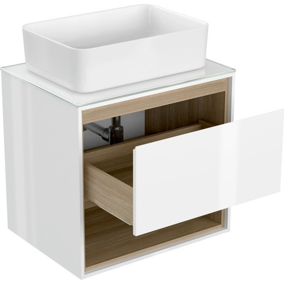 Тумба подвесная со столешницей Cersanit Louna 60 см SP-SZ-LOU60-BL/Wh - фото 6