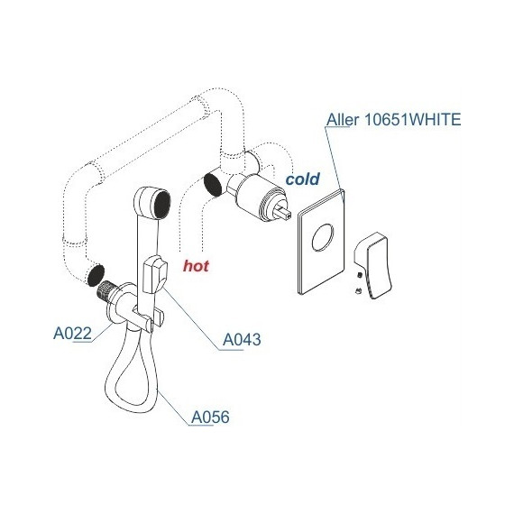 Набор для гигиенического душа WasserKraft A010656WHITE (шланг 100 см), хром/белый - фото 3