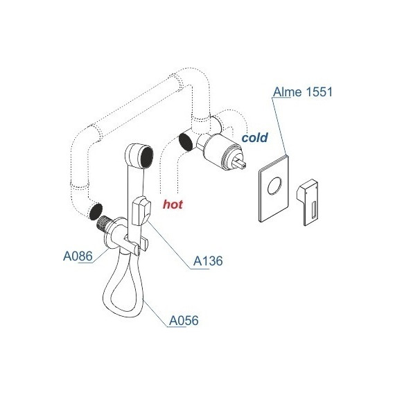 Набор для гигиенического душа WasserKraft Alme A15156 (шланг 100 см) - фото 3