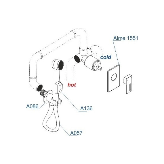 Набор для гигиенического душа WasserKraft Alme A15157 (шланг 120 см) - фото 3