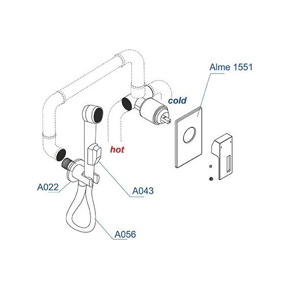 Набор для гигиенического душа WasserKraft Alme A01556 (шланг 100 см) - фото 4