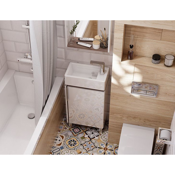 Тумба напольная с раковиной Акватон Бэлла 44 см 1A2215K1BBAZ0, белый/дуб джарра - фото 6