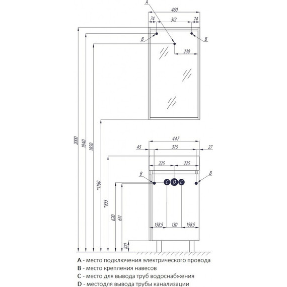 Зеркало Акватон Бэлла 46 см Led 1A221702BBAZ0, белый/дуб джарра - фото 6
