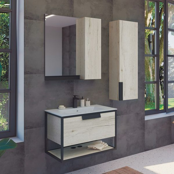 Тумба подвесная с раковиной Comforty Бонн 75 см, дуб дымчатый - фото 3