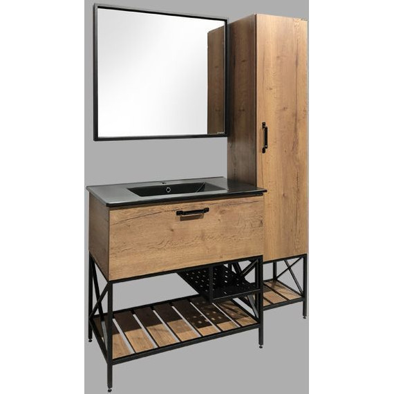 Тумба напольная с раковиной Comforty Бредфорд 90 см, дуб тёмный - фото, картинка 5 Тумба напольная с раковиной Comforty Бредфорд 90 см, дуб тёмный - фото 5