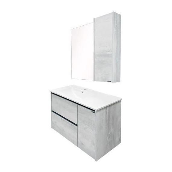 Тумба подвесная с раковиной Comforty Бремен 90 см, дуб белый - фото, картинка 7 Тумба подвесная с раковиной Comforty Бремен 90 см, дуб белый - фото 7