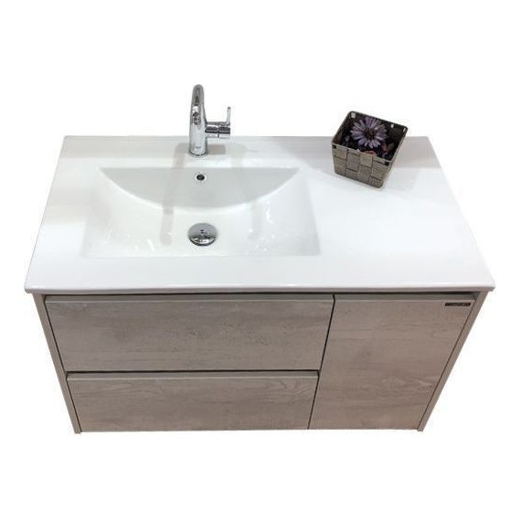 Тумба подвесная с раковиной Comforty Бремен 90 см, дуб белый - фото, картинка 9 Тумба подвесная с раковиной Comforty Бремен 90 см, дуб белый - фото 9