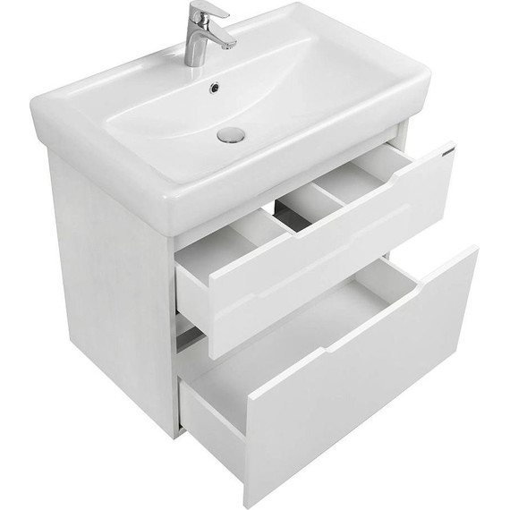 Тумба напольная с раковиной Акватон Дакота 80 см 1A2029K0DAAY0, белый/выбеленное дерево - фото, картинка 4 Тумба напольная с раковиной Акватон Дакота 80 см 1A2029K0DAAY0, белый/выбеленное дерево - фото 4