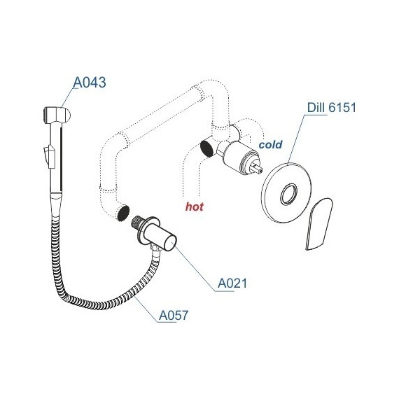 Набор для гигиенического душа WasserKraft Dill A06157 (шланг 120 см) - фото 4