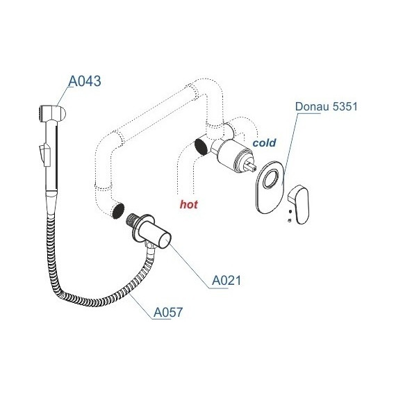 Набор для гигиенического душа WasserKraft Donau А15357 (шланг 120 см) - фото 4