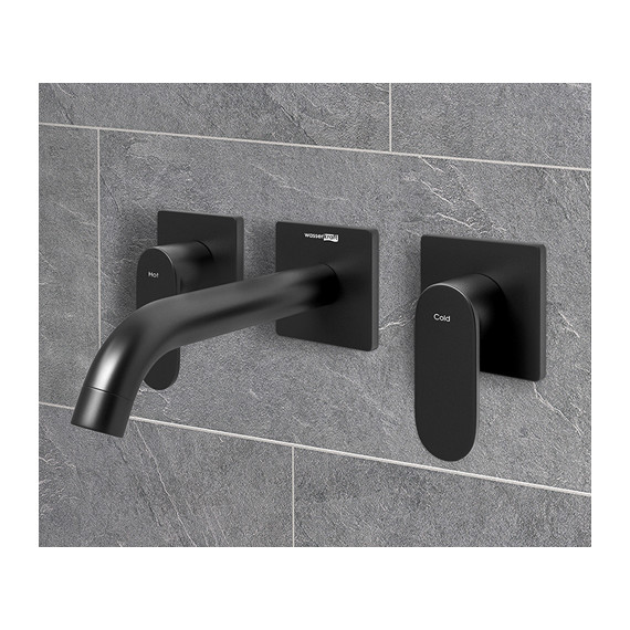 Смеситель для раковины настенный WasserKraft Elbe 7445, чёрный - фото 2