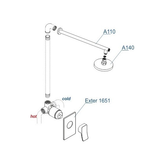 Душевая система для душа WasserKraft Exter A12610, светлая бронза - фото 5