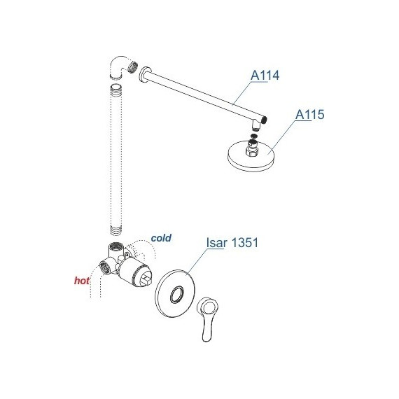 Душевая система для душа WasserKraft Isar А12314, темная бронза - фото 3